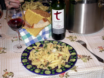 Penne mit Mangold und Speck